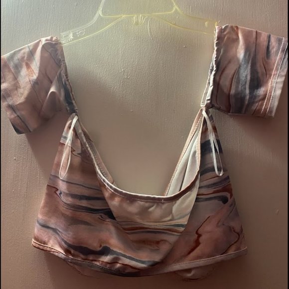 Marble O-Ring Bardot With Asymmetrical Skirt (M) - Picture 4 of 6